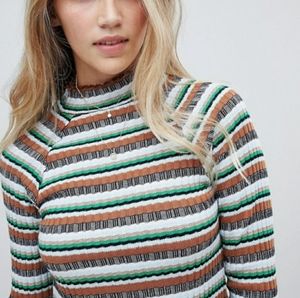 Free People Mirror Tee Cropped Ribbed Retro top